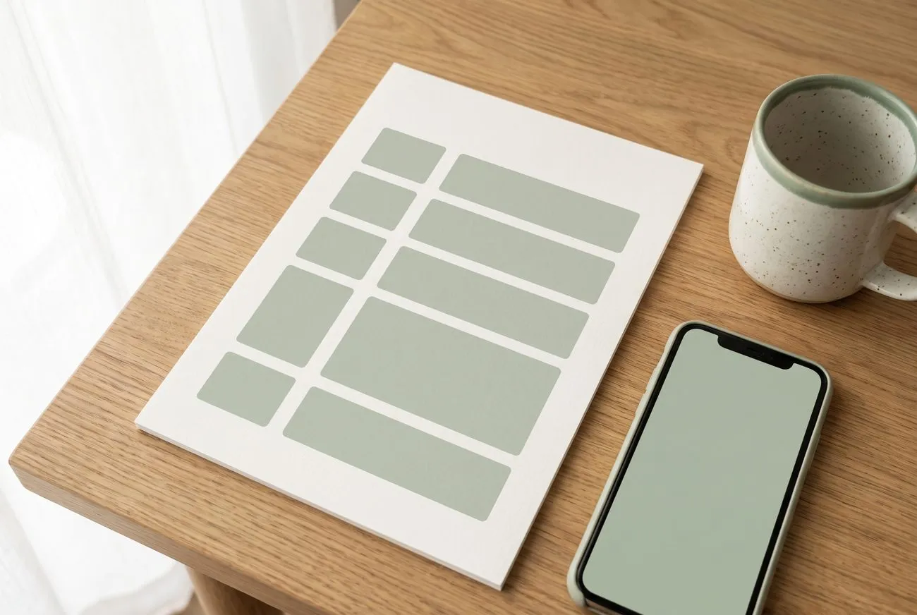 En utskriven behandlingsplan bredvid en mobil på ett skrivbord